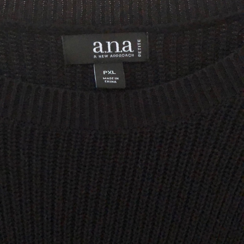 a.n.a Petite  Elliptical Hem Crew Neck Sweater - Picture 3 of 5